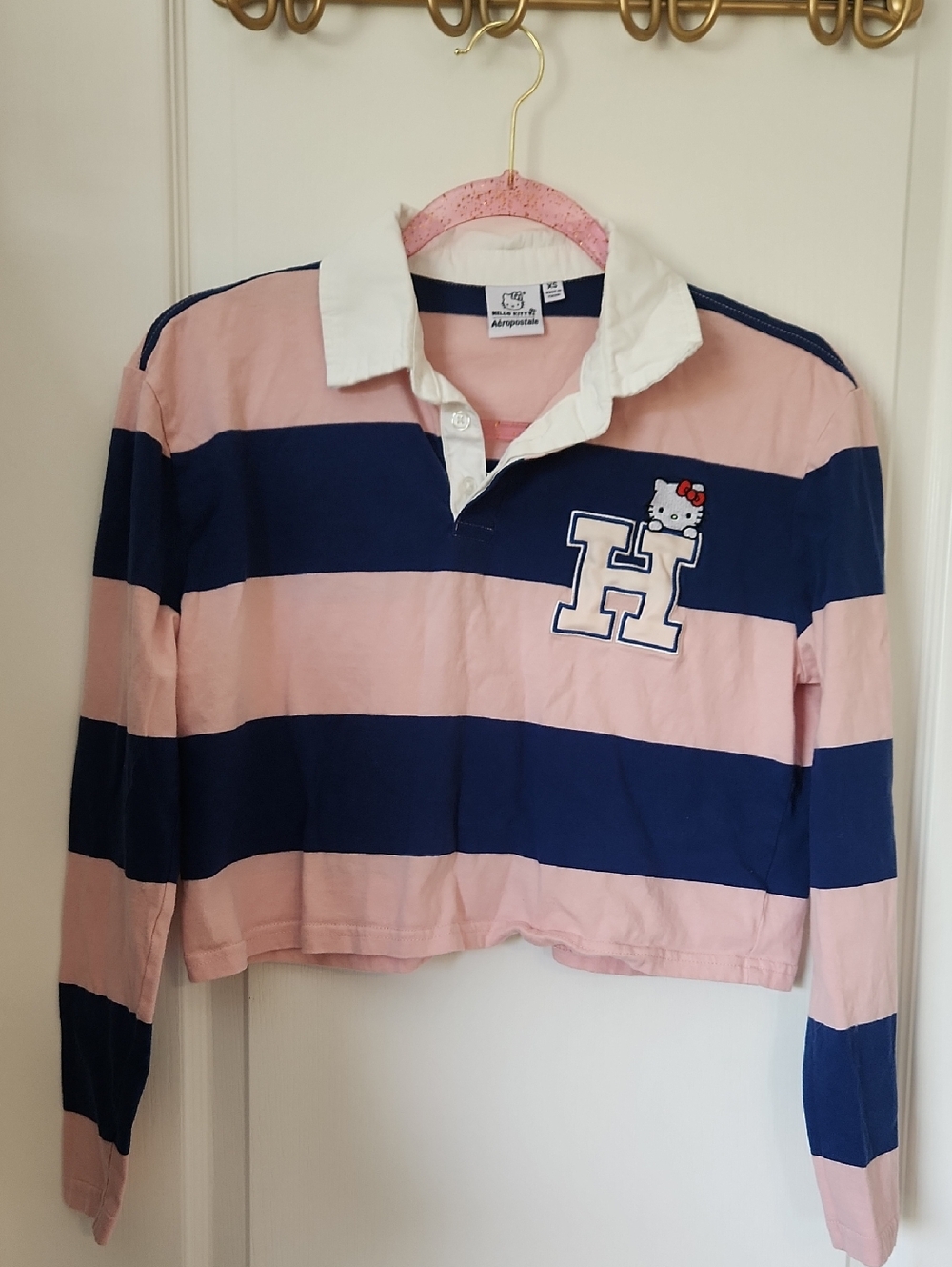 Hello Kitty Cropped Rugby Shirt - Picture 3 of 8